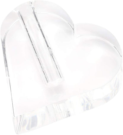 24k Rose Display Stand - Heart-Shaped Stand for Single Real Roses or Artificial Flower Base, Transparent Shelf Support