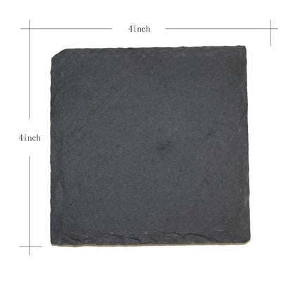 MONKEY SUN 24 Pack 4 x 4 Inch Gorgeous BlackSlate Stone Coasters Bulk Square Coaster forLaser Engraving,Painting,Drink Bar KitchenHome,DIY Handmade Natural Rough Edge,Set of 24