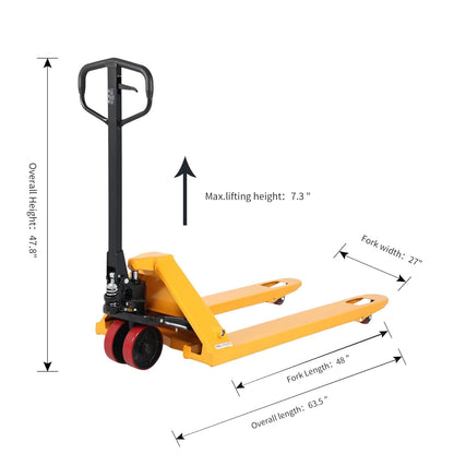 APOLLOLIFT Pallet Jack, Industrial Standard Duty Pallet Jack Truck 6600lbs Capacity 48” L×27” W Fork Size with Extra Stopper