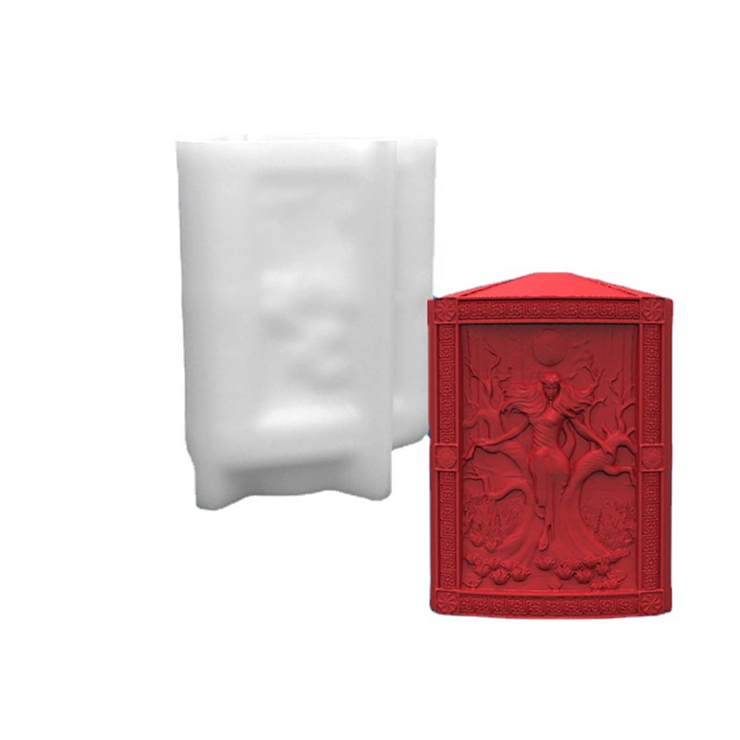Grainrain 3D Candle Molds Pillar Silicone Soap Mold Triangle Box Handmade Craft Wax Moulds (F15-D49)