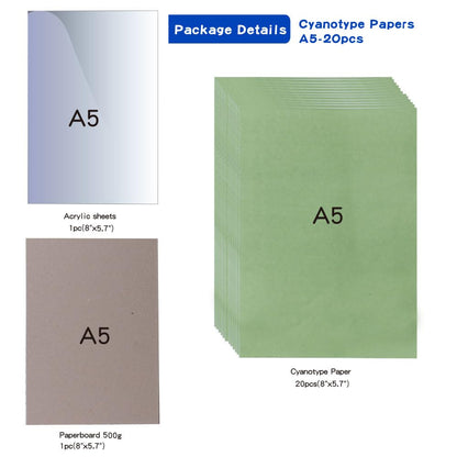 ACADOIT Solar Sun Print Paper Cyanotype Art Paper for Arts Crafts DIY(A4 30 Sheets)