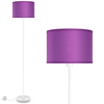 Floor Lamp for Bedroom, Purple Standing Lamp, Modern Stand Up Lamps with Lampshade, 59" Tall Lamp, Foot Switch, Small Corner Lamp Decor for Kids Room, Living Room , Den, Office(NO Bulb,E26 Base)