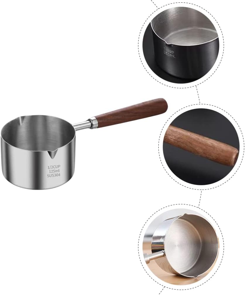 SHERCHPRY Small Pot with Oil Cooking Ladle, Reusable Saucepan for Stove Top Cooking
