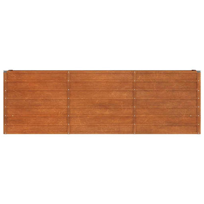 Foknhdi Corten Steel Raised Garden Bed Large 94.5 x 94.5 x 30.3 in Rustic Planter Box with Natural Rusty Patina for Patio Outdoor Herb & Veggie Growing