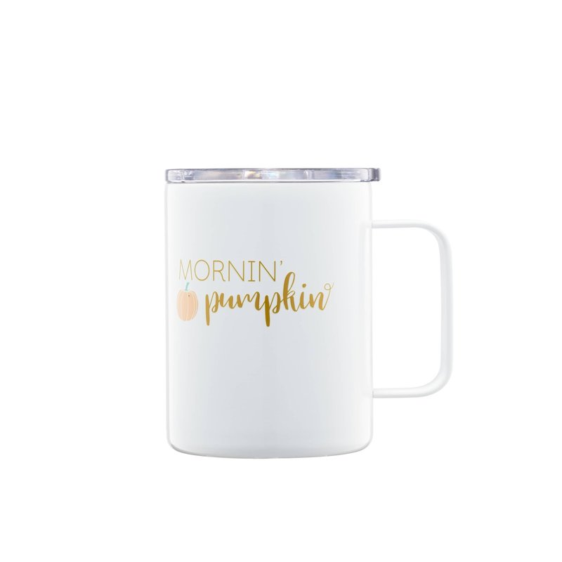 Cambridge EP109WHCB2DS 16 Oz Mornin Pumpkin Coffee Mugs, Set Of 2