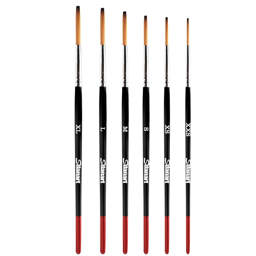 Sdanart Lettering Quill Brushes, 6 pcs Lettering Brushes for Sign Painting, Professional Pinstriping Brush Sign Painting Brushes Pinstripe Brush Striping Brush ， Paint Brush Size XL, L, M, S, XS, XXS