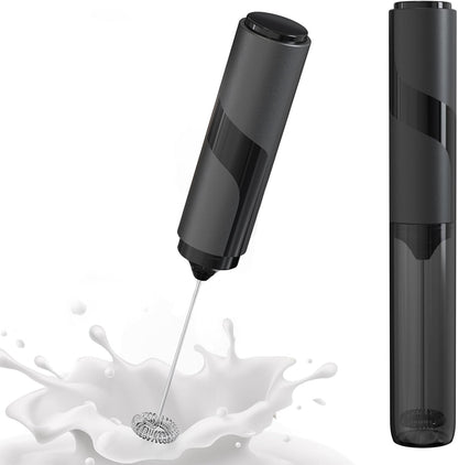 15-Second Handheld Milk Frother with Cover- Silent Drink Mixer, Travel-Ready with ABS Sleeve, Battery-Powered