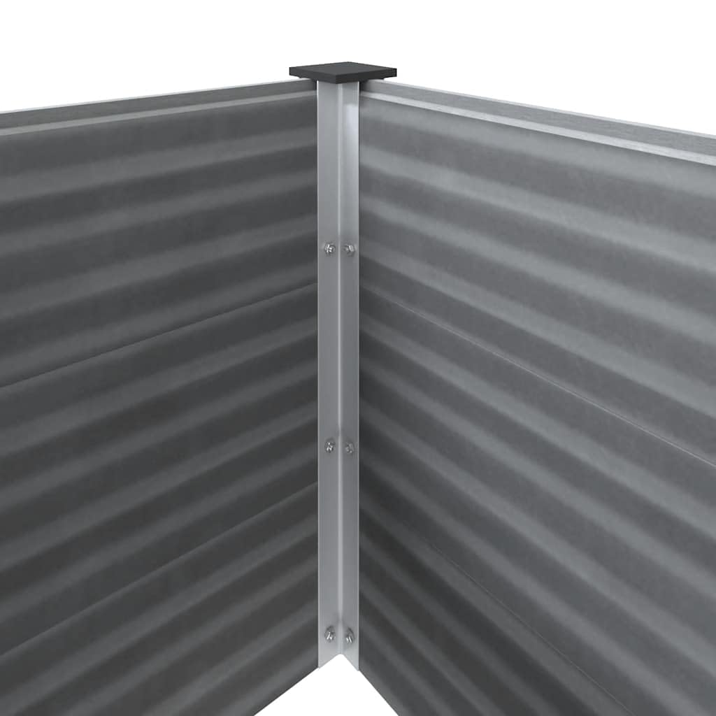 Mhdvray 39.4" Grey Square Raised Garden Bed, Wood-Plastic Composite Elevated Planter Box for Patio & Terrace, Large Outdoor Planter 100x100x91 cm