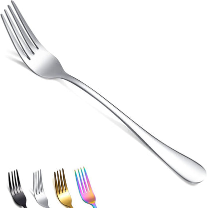 Dinner Forks Set of 6, Berglander 7.9" Stainless Steel Shiny Mirror Fork Set, Sturdy and Dishwasher Safe