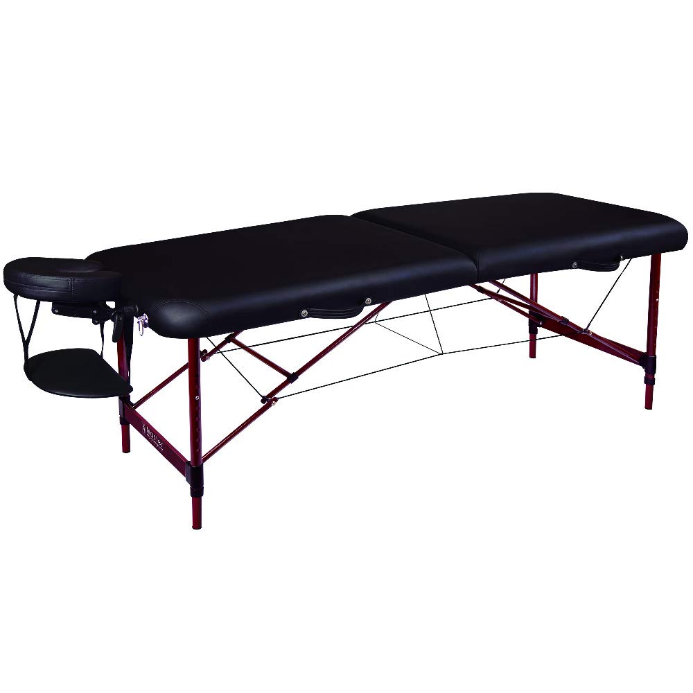 Master Massage Zephyr Lightweight Portable Massage Table Package- Tattoo Table- Spa Bed (Black, Maroon)