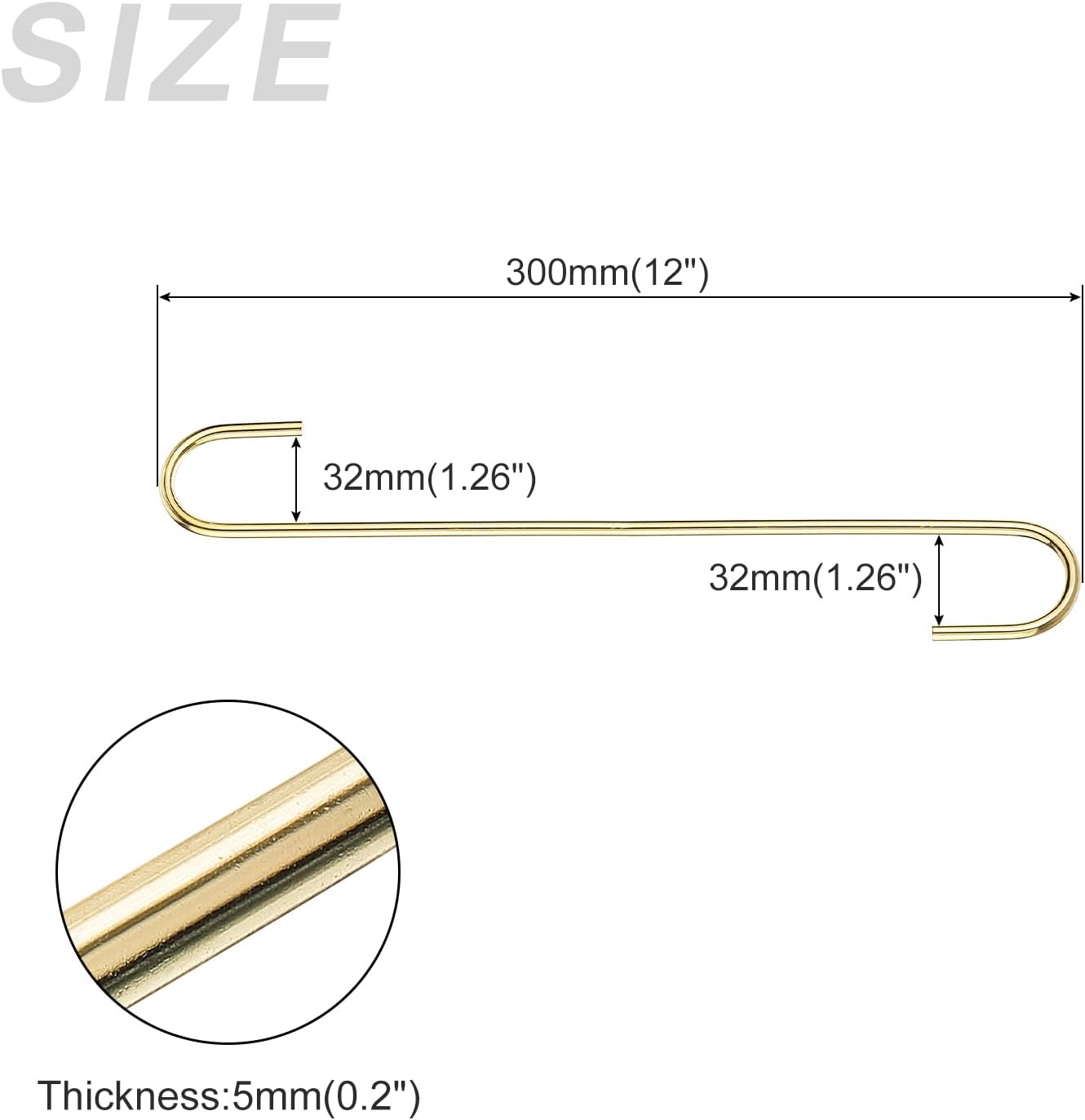 S Hooks for Hanging 2Pcs - Steel Extra Long 300mm/12 S Shaped Hangers for Plants, Garden, Kitchenware