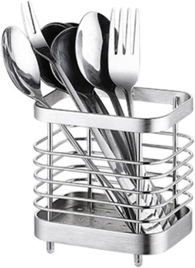 Kitchen Utensil Holder - Stainless Steel Sink Utensil Drying Caddy, Rust-Proof Cutlery Organizer for Kitchen Utensils
