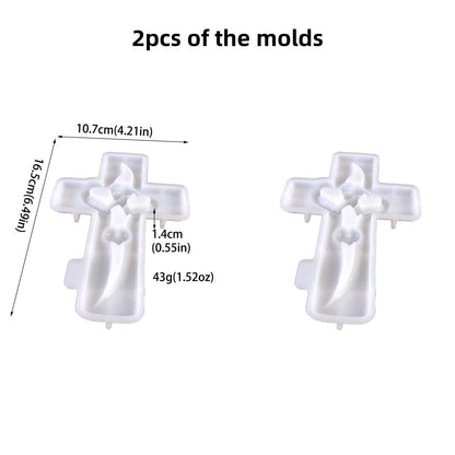 2pcs Heart Resin molds Silicone, Cross molds for Resin Wall Art, Bedroom Living Room Wall Hanging, Tabletop Decoration, Resin molds Silicone Clearance