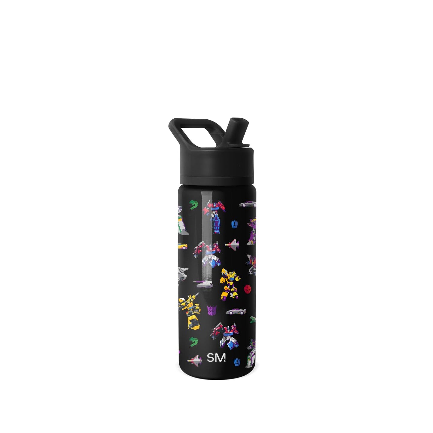 Simple Modern Kids Summit Water Bottle with Straw Lid | Transformers 18oz Stainless Steel Cup Insulated Tumbler for Boys, School | Transformer Block Nation