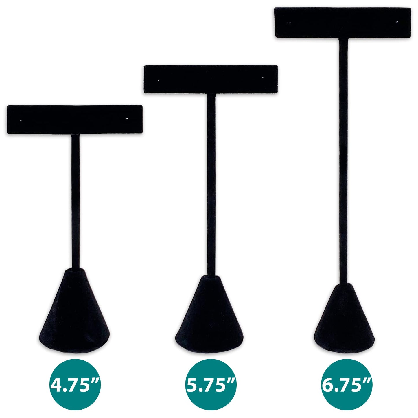 TheDisplayGuys - 4-3/4" T-Bar Jewelry Display Tower - Black Velvet - Earrings Holder/Bracelet Stand (Single)