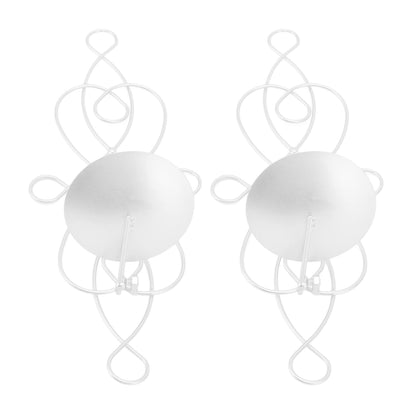 Wall Sconces Candle Holder Set of 2 – Foldable Iron Hanging Candle Sconce Holder for Bedroom & Dining Room, Rustic White Finish, Compatible with Standard Taper Candles