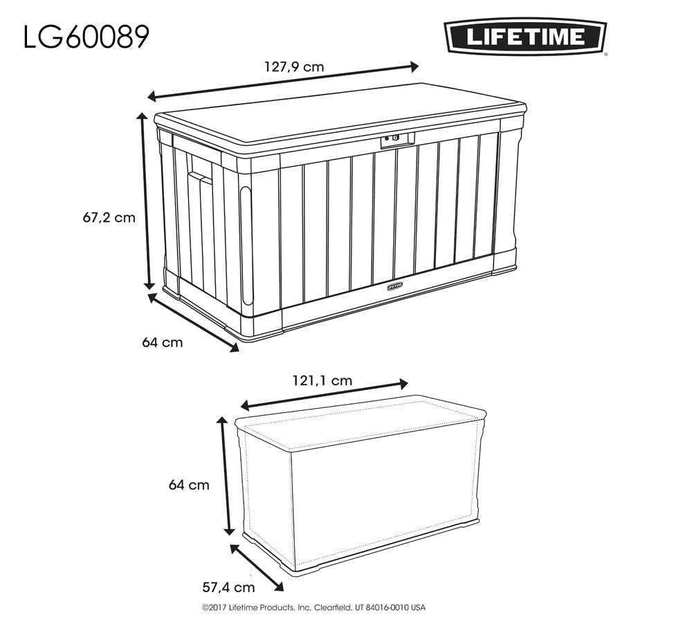 Lifetime 60089 Deck Storage Box, 116 gallon, brown