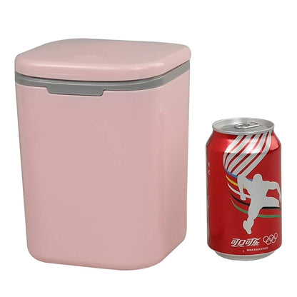 1/2 Gallon Tiny Countertop Trash Can, Push-Button, Pink