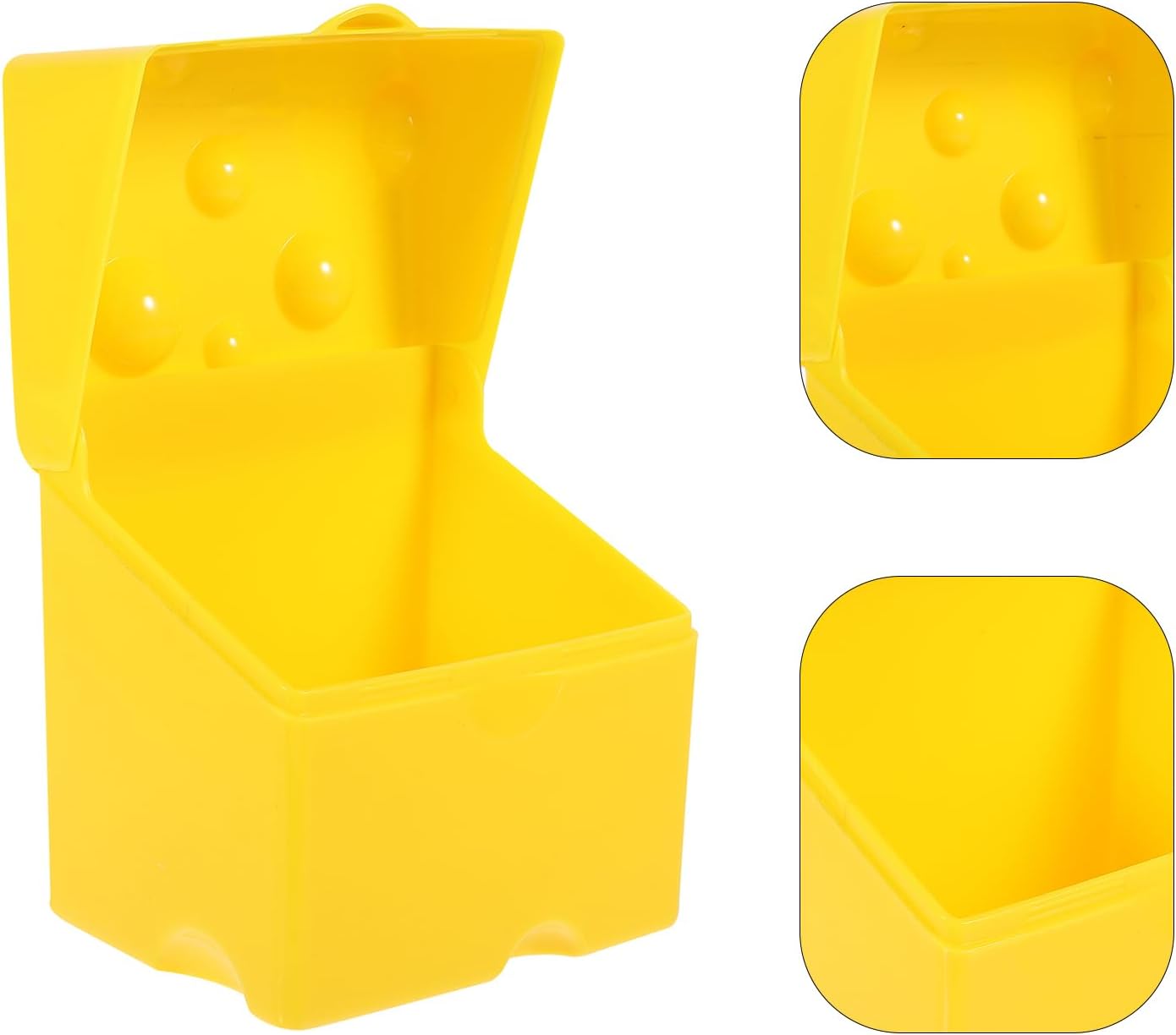 IMIKEYA Cute Sliced Cheese Storage Container, Airtight Cheese Box with Flip Lid, Butter Block Fridge Keeper for Kitchen