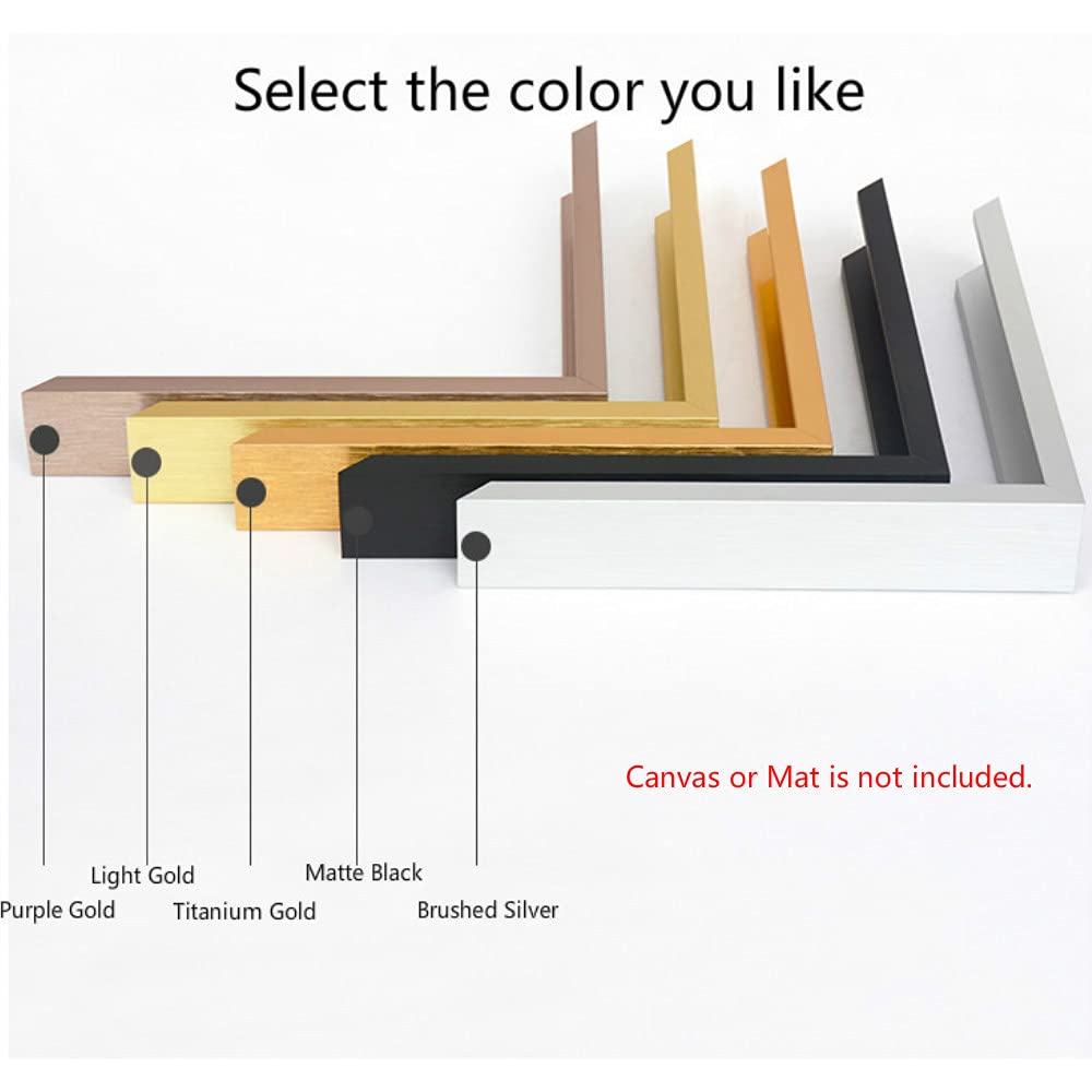 GVS-ART DIY Metal Floating Frame for 9X12“ Canvas Painting Art,1 1/2"(3.8cm) Depth, Floater Frame,Mental Frame Kit, Cut to Pieces,Not Include Canvas or Mat Light Gold Frame