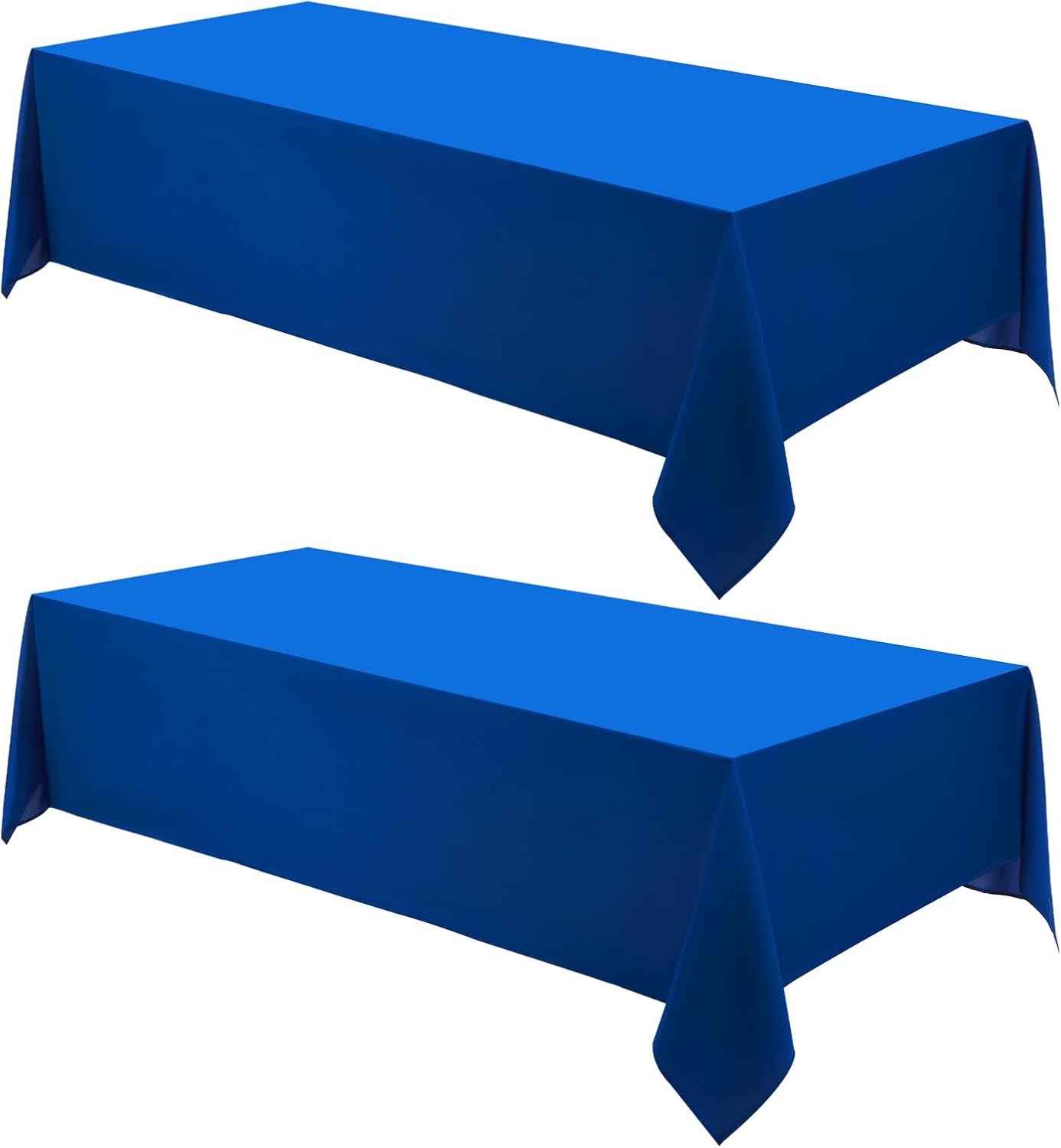 90x132 Inch 2 Pack 6ft 8ft Rectangle Tablecloths Royal Blue Tablecloth for Washable Decorative Linen Polyester Table