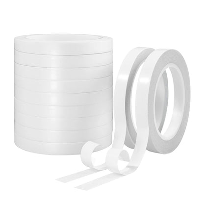Lazydrop Double Sided Tape for Crafts Gifts Arts Photography Scrapbooking Tear-by-Hand,Paper Backing 1/2 Inch (11 Rolls)