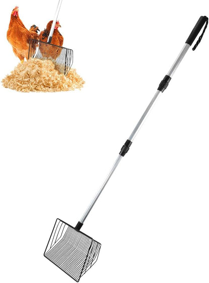 Kalekey Chicken(22.4 42 Inch), 10 Inch Large Chicken Poop Scooper, Stretchable Litter Scooper for to Detachable Heavy