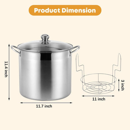 BriSunshine 21.5 QT Stainless Steel Canning Pot with Lid, Rack & Canning Tools Set, Canning Supplies Kit Water Bath Canner for Beginner