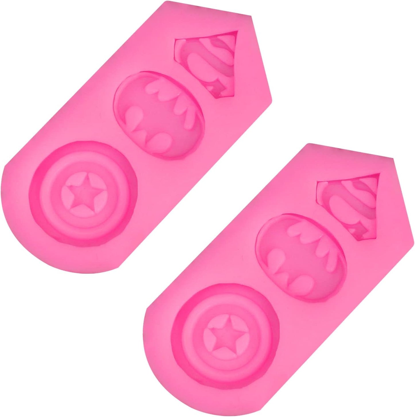 2 Pieces Superhero Silicone Mold, Cookie Fondant Molds, Candy Chocolate Fondant Molds.