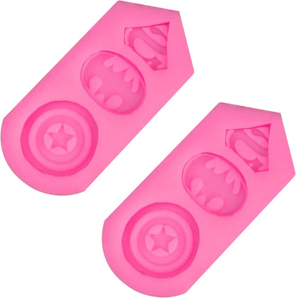 2 Pieces Superhero Silicone Mold, Cookie Fondant Molds, Candy Chocolate Fondant Molds.