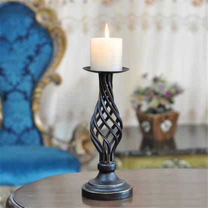 Candlestick Holders Vintage Candlestick Ornaments Candlelight Dinner Table Candle Holder for Wedding, Church, Halloween Candle Holders(Small)