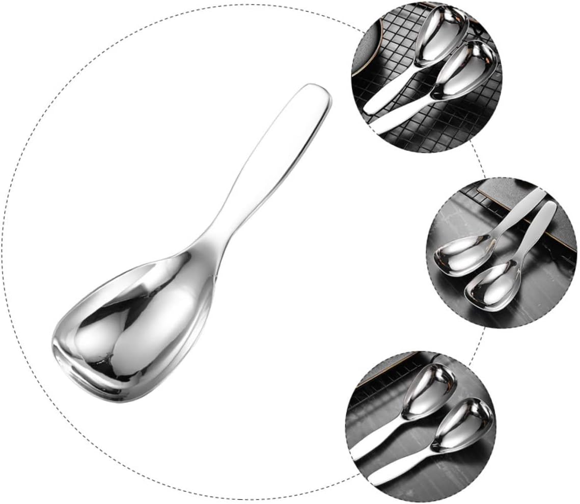 Serving Spoon, Metal Appetizer Spoons, Stainless Steel Serving Utensils, Non Stick Rice Scooper for Food Service