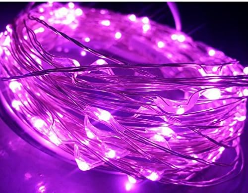 [10-Pack] LED String Lights - 6.6FT Moon Lights, 20 LED Micro Lights on Silver Copper Wire, Purple