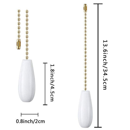Akahttbn 12 Inch Gold Wooden Ceiling Fan Chain Pulls Set of 4 with Feng Shui Function