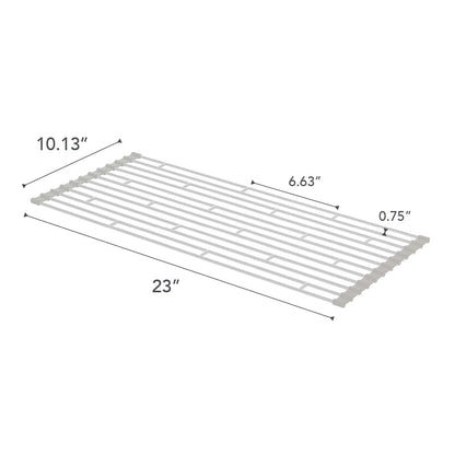 Yamazaki Home Plate Folding Sink Drainer Rack - Kitchen Dish Dryer Large White