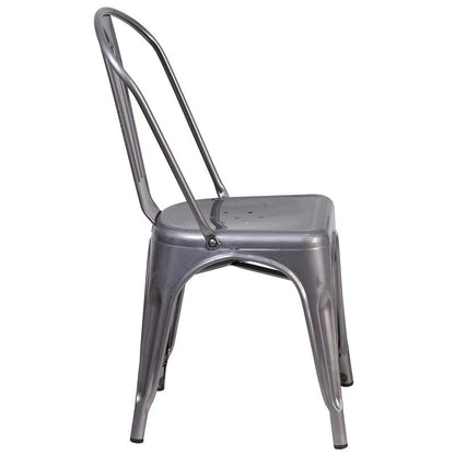 Flash Furniture Lincoln Clear Coated Metal Indoor Stackable Chair