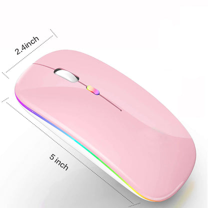 Bluetooth Wireless Mouse for Laptop mac MacBook ipad MacBook air MacBook pro pc Desktop Computer Windows Chromebook Notebook (Silver)