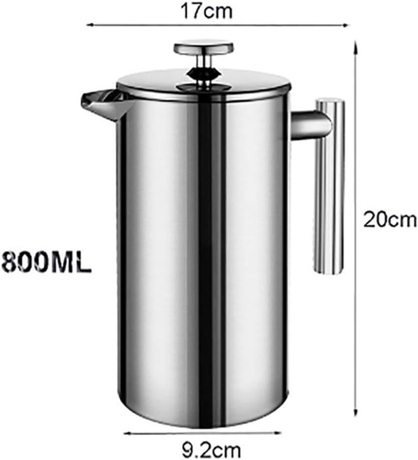 Stainless Steel French Press Coffee Maker, 800ml Easy Clean Tea Pot with Filter - axGear