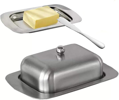AYZA Butter Dish with Lid and Butter Spreader,Butter Dish Size Perfect for Butter Stick,Multi-Purpose Serving Food Dish