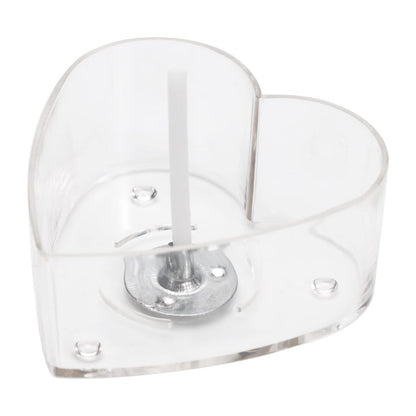 CandMak Tea Light Candle Cups, 50pcs Clear Polycarbonate Plastic Empty TeaLight Mold Tin Container with 50pcs TeaLight Candle Wicks (Heart)
