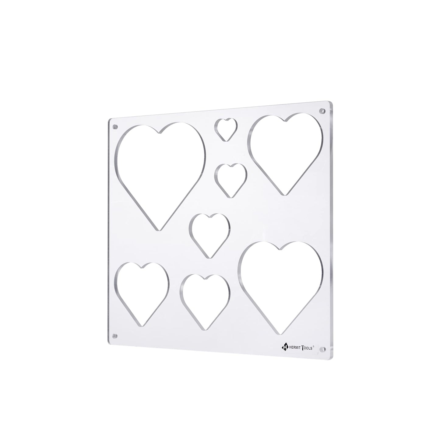 HERMIT TOOLS 12"*10" inches 8-in-1 Heart Inlay Template | Router and Decorative Templates for Woodworking