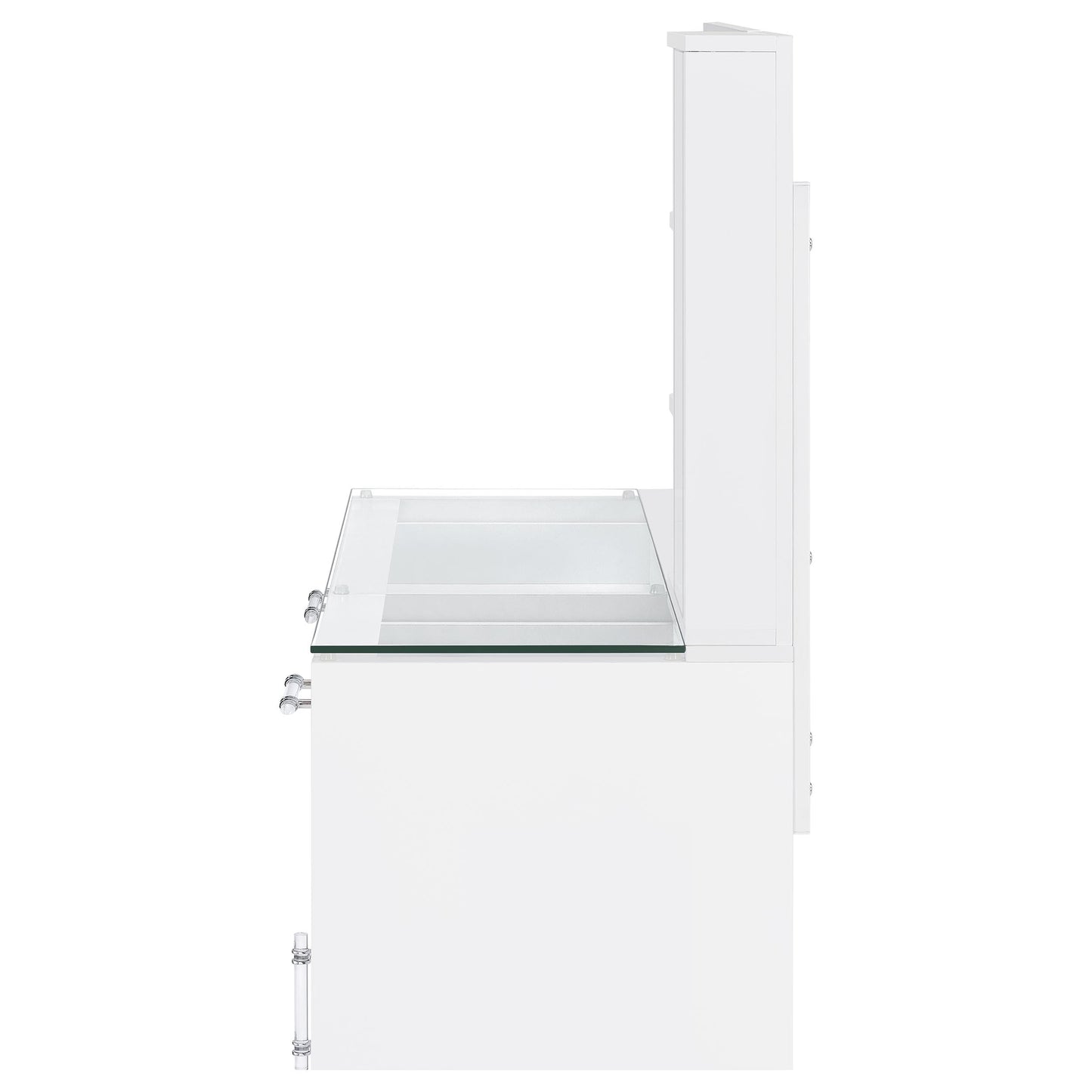 Coaster Home Furnishings Flora 2-Drawer Vanity Set with Led Mirror White High Gloss