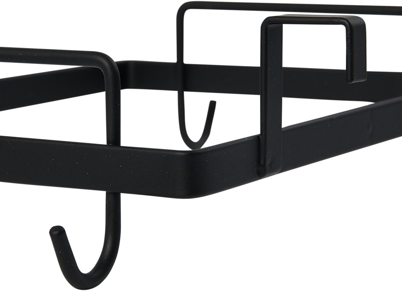 Sleek Black Metal Over-the-Door Trash Bag Holder for Home Organization