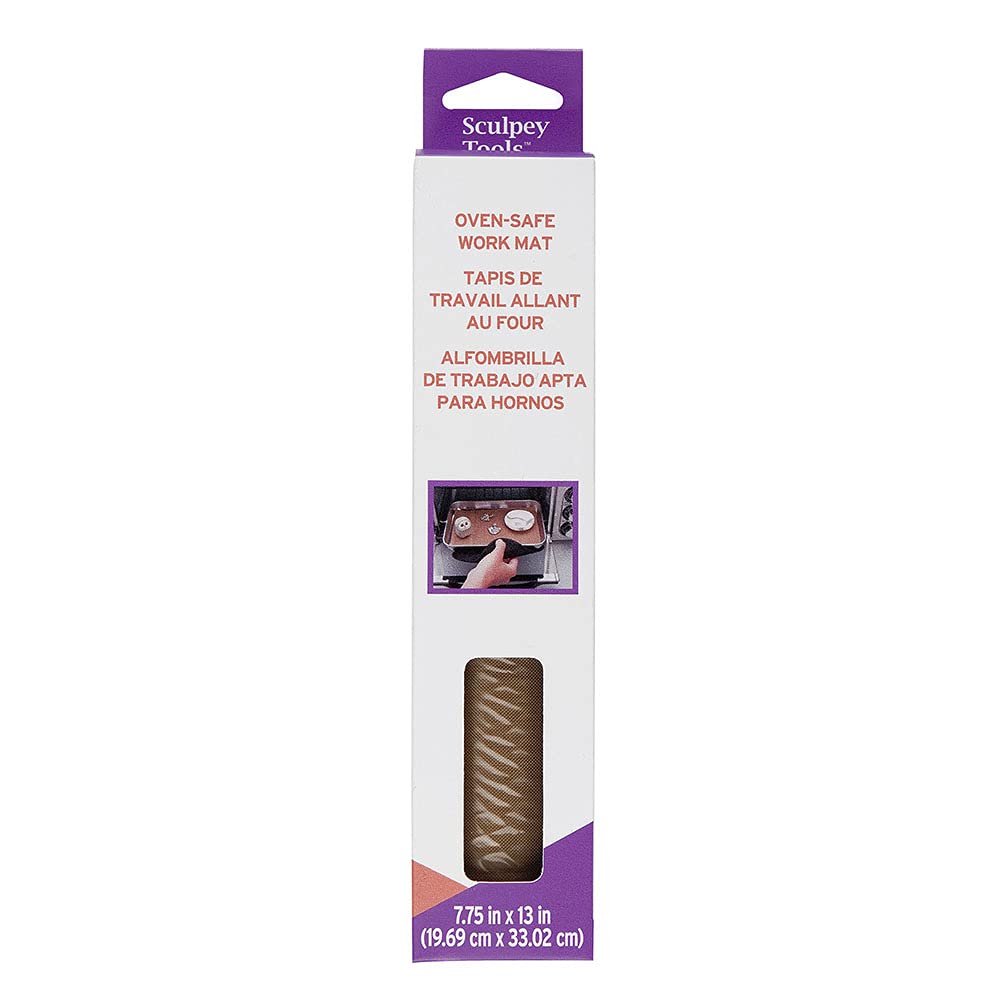 Polyform Sculpey Tools Oven-Safe Work Mat, Reusable silicone non-skid mat, polymer oven bake clay tool, 7.75” H x 13” W, great for all skill levels and craft projects, Medium