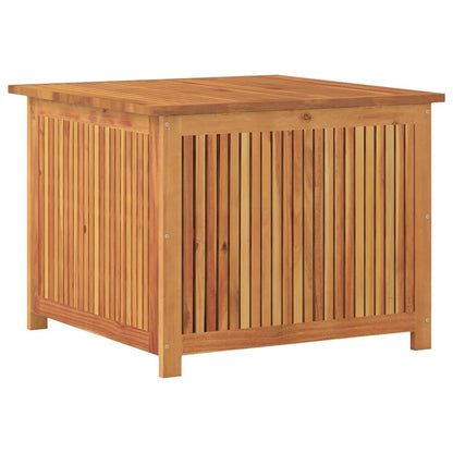 RCODSSK Solid Acacia Wood Patio Storage Box, 29.5x29.5x22.8 Inch Wooden Storage Box for Cushions, Pillows, and Garden Tools, with Water-Proof Bag for Indoor Outdoor Use