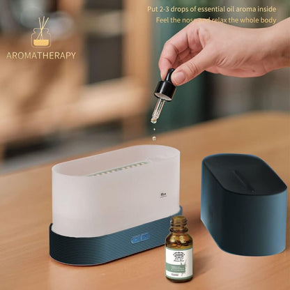 Upgraded 7 Color Flame Essential Oil Diffuser, USB Personal Desktop Cool Mist Humidifier with Auto-Off