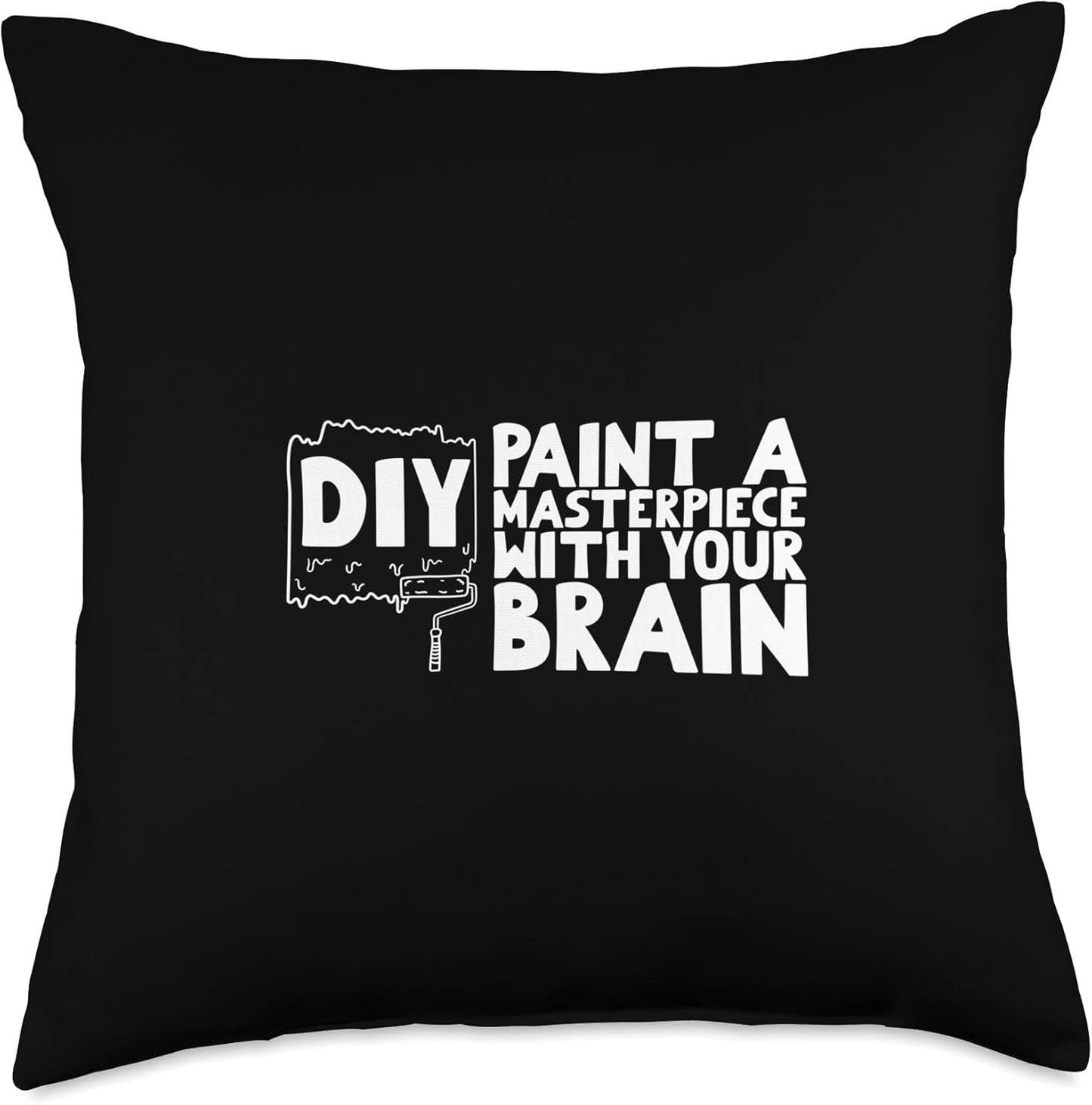 DIY Paint a Masterpiece with Your Brain Throw Pillow, 18x18, Multicolor