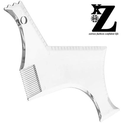 Beard Shaping Styling and Haircut Tools for Men - Perfect for Hairline Line-up, Edging - Stencil/Template for Trimming, Mustache, Goatee, Neckline, Great Gift
