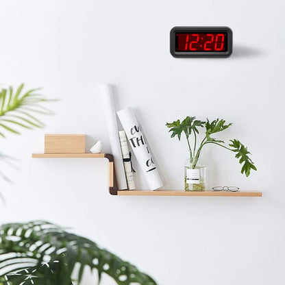 Digital Alarm Clock, Small Wall Clock, Battery Operated with 1.2" LED Large Display, for Bedroom/Desk