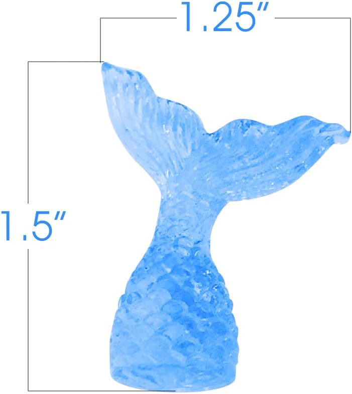 ArtCreativity Acrylic Mermaid Tail Cake & Cupcake Toppers - Set of 24 Mini Figurines for Nautical Parties